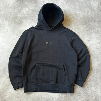 Mennace Black Small Gold Script Logo Hoodie M