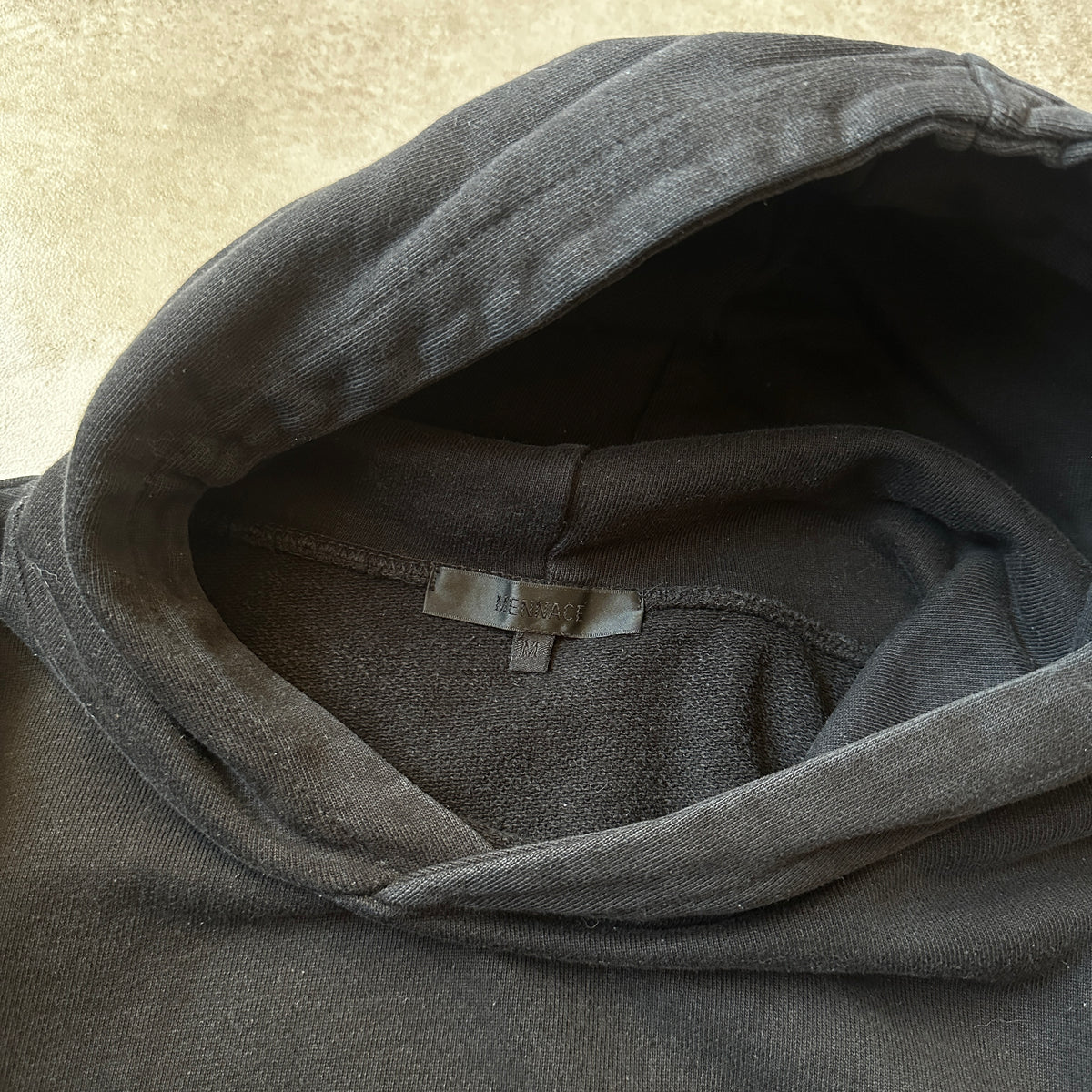 Mennace Black Small Gold Script Logo Hoodie M