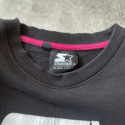 Starter Black Big Front Logo Crewneck M