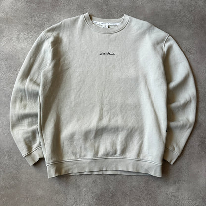 Lost Minds Light Beige Small Script Chest Logo Crewneck S
