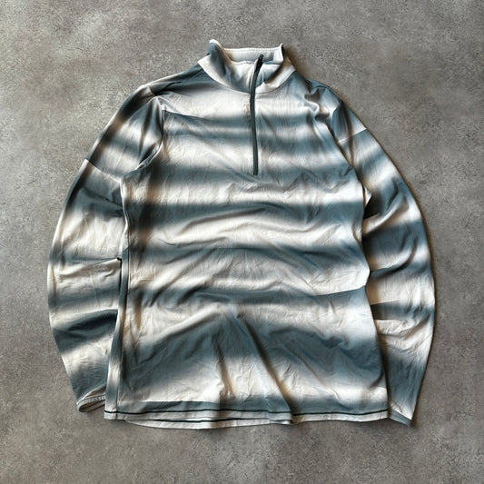 Protest Grey & White Striped 1/2 Zip Long Sleeve XXL