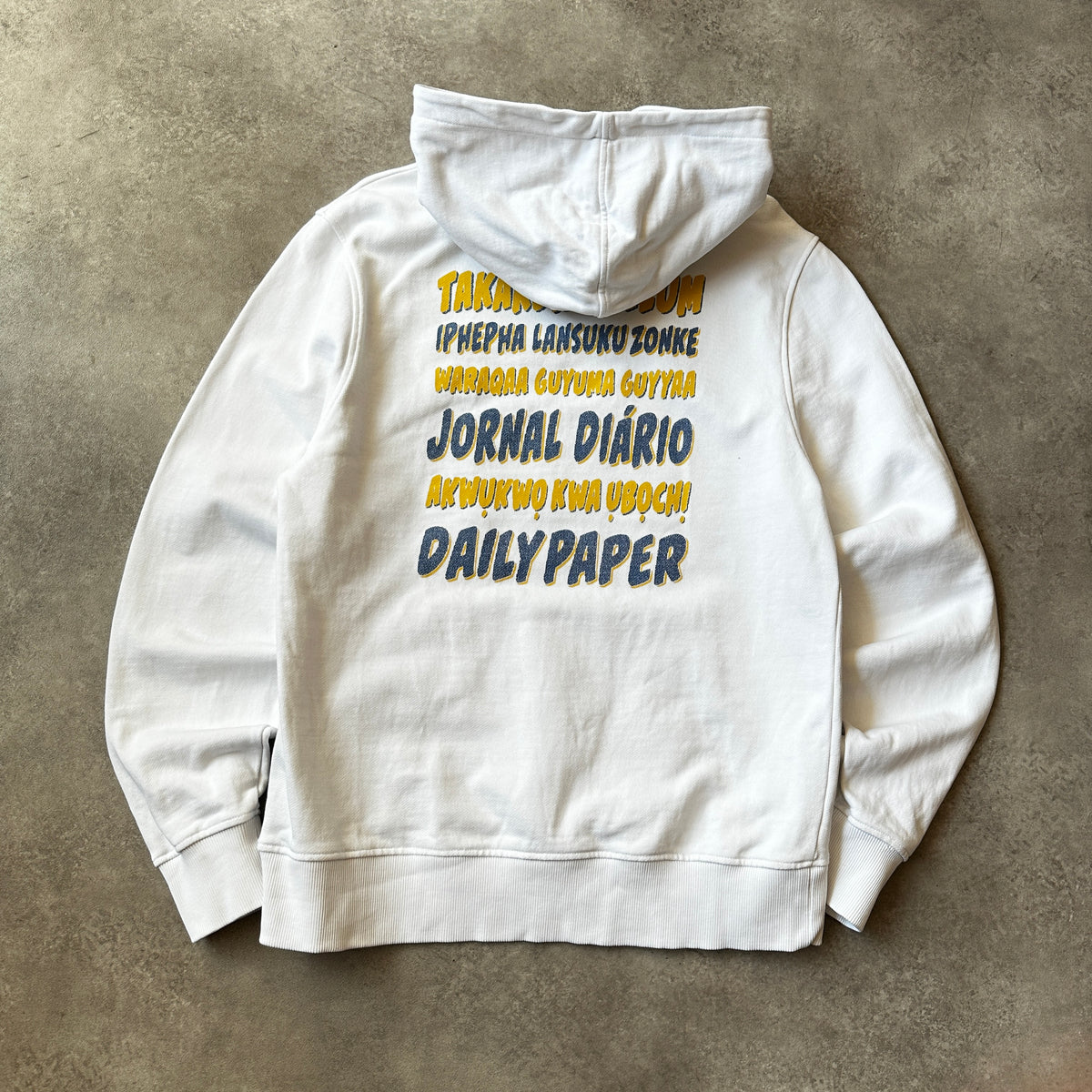 Daily Paper White Small Chest Logo Hoodie M