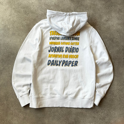 Daily Paper White Small Chest Logo Hoodie M