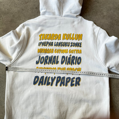 Daily Paper White Small Chest Logo Hoodie M