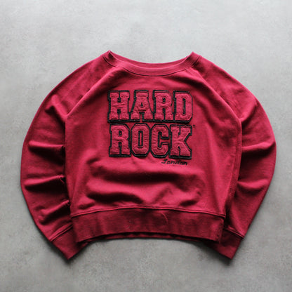 Hard Rock London Cropped Sweatshirt – Burgundy (Woman-S)