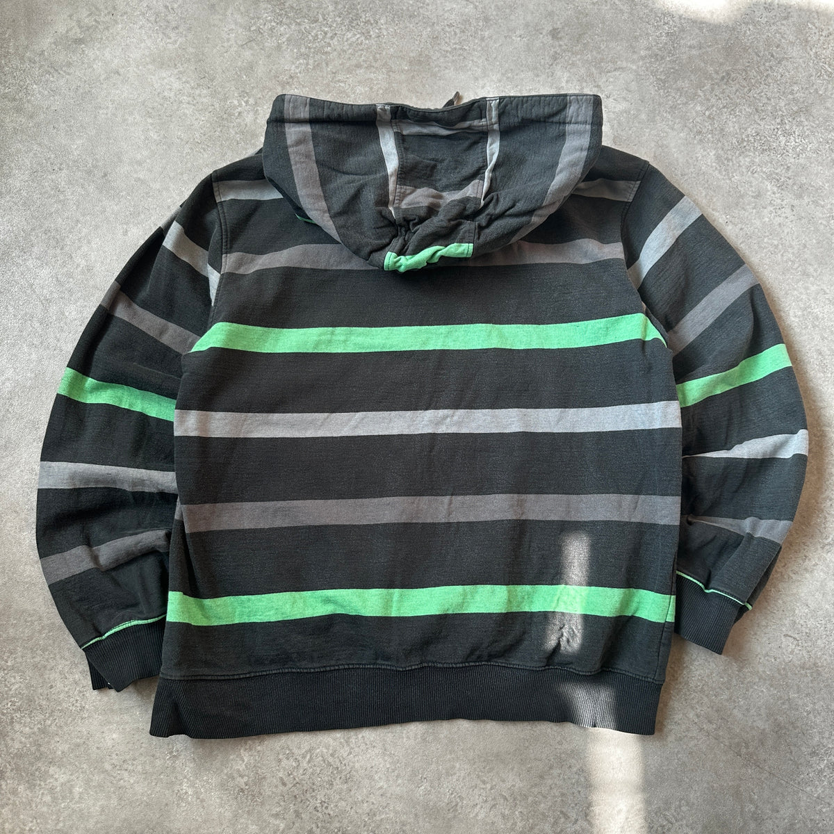 O'Neill Black, Grey & Green Striped Hoodie L