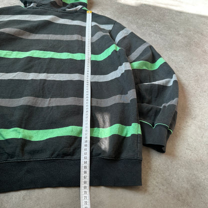 O'Neill Black, Grey & Green Striped Hoodie L