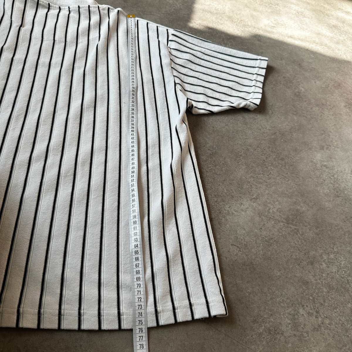 Billy Dean White & Black Striped Toweling V-Neck T-Shirt XXL