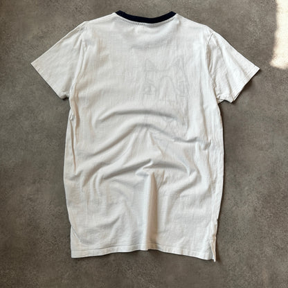 Scotch & Soda Off-White Animal Line Art Graphic Ringer T-Shirt L