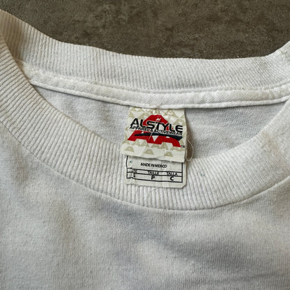 Alstyle White America Fish Graphic T-Shirt S