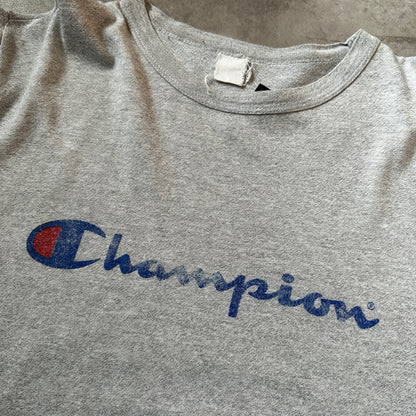 Champion Grey Script Logo T-Shirt M