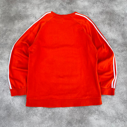 Adidas Orange Three Stripe Sweatshirt XL