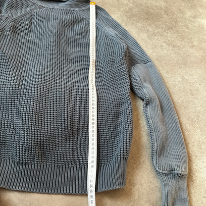 Replay Blue Knit Button-Up Shawl Collar Cardigan M