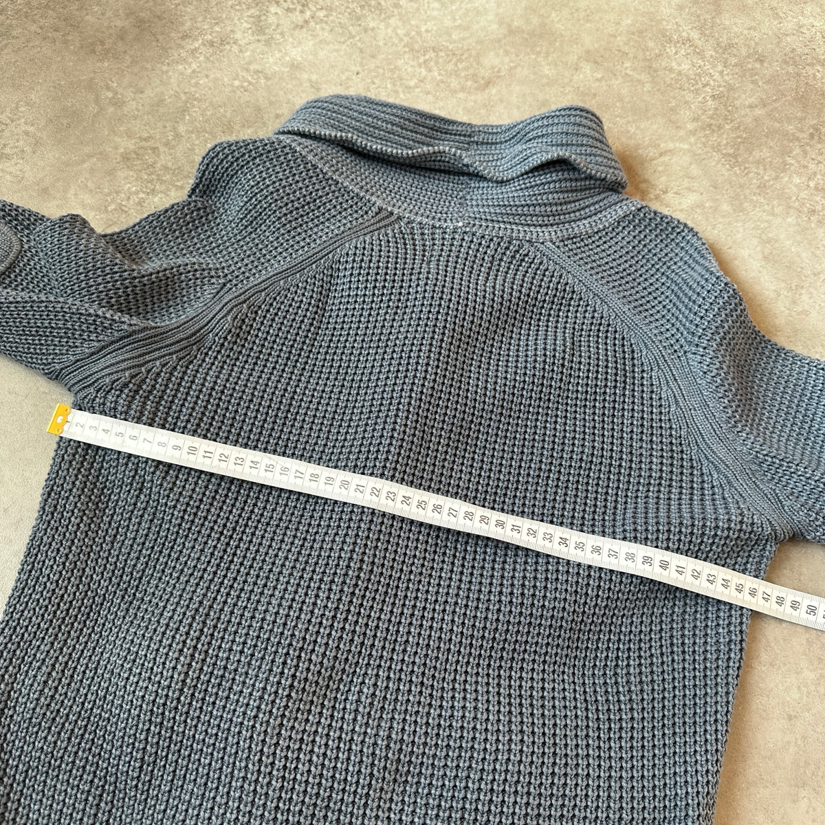 Replay Blue Knit Button-Up Shawl Collar Cardigan M