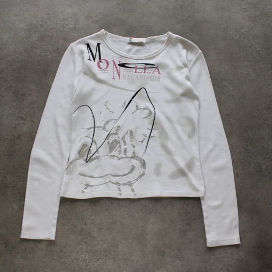 Monella Vagabonda White Graphic Long Sleeve (Woman-S)