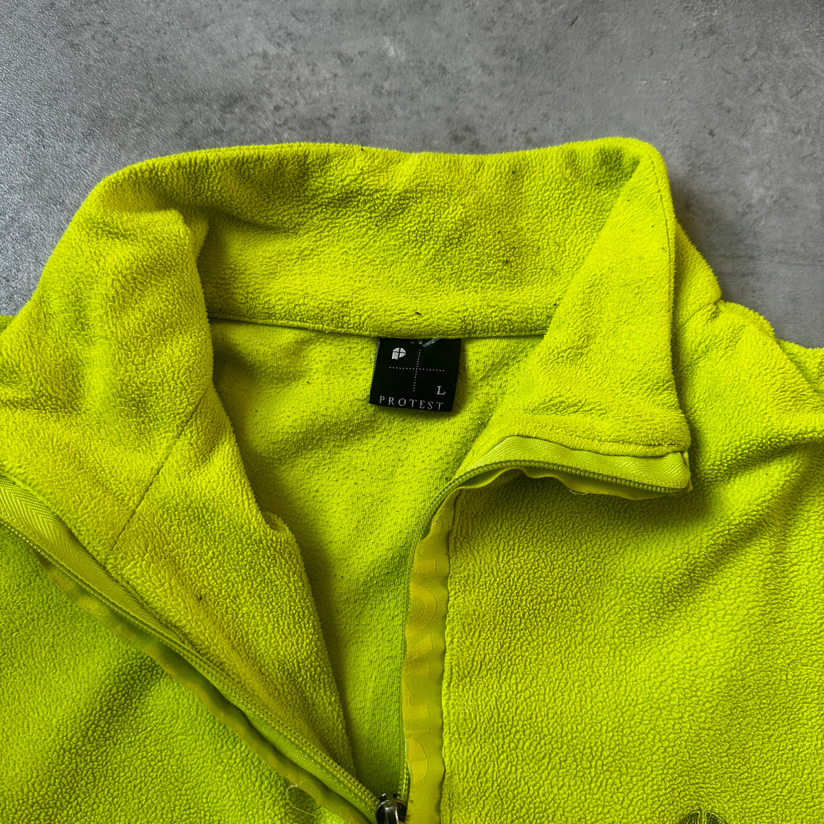 Protest Neon Yellow Fleece 1/2 Zip Sweatshirt L