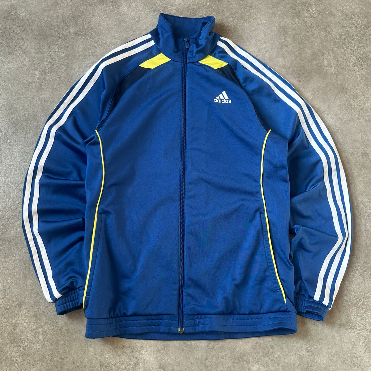 Adidas Blue Three Stripe Zip Track Jacket 168cm