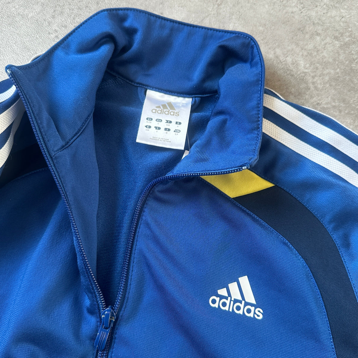 Adidas Blue Three Stripe Zip Track Jacket 168cm