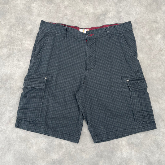 Ocean Pacific Black Check Cargo Shorts W42