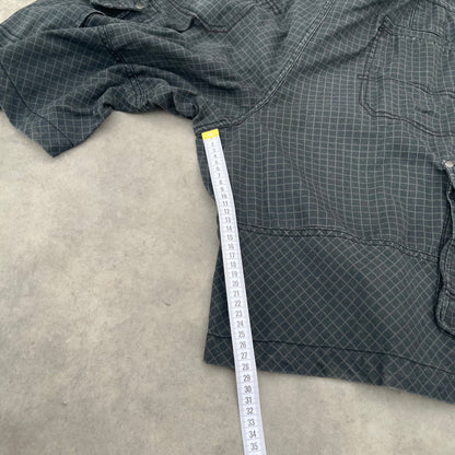 Ocean Pacific Black Check Cargo Shorts W42