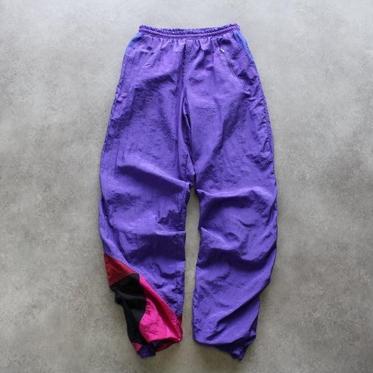 Vintage Purple Windbreaker Pants – Colorblock Detail (Man-XS)