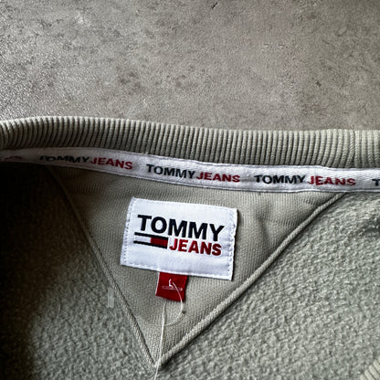 Tommy Jeans Sage Green Small Chest Logo Crewneck L