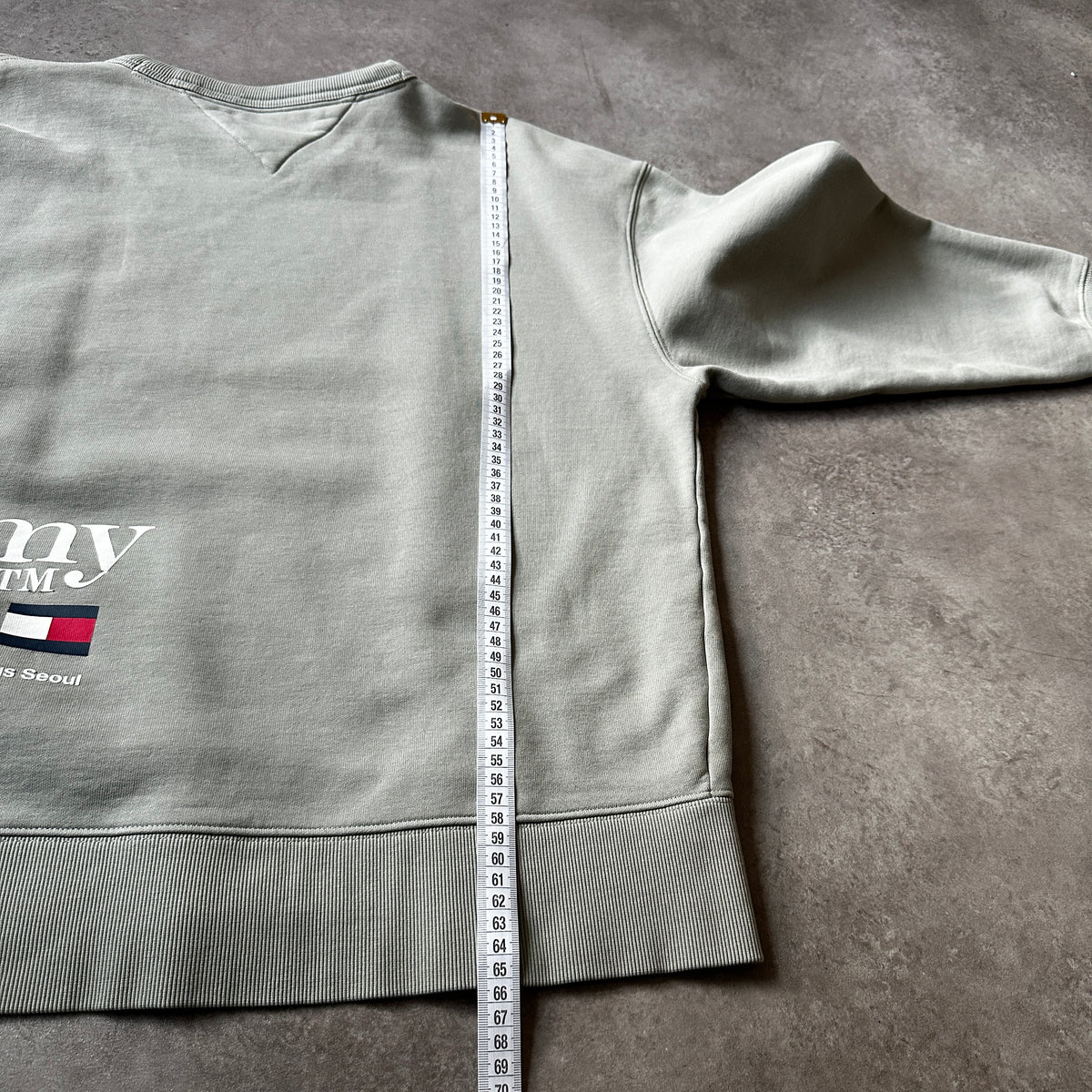 Tommy Jeans Sage Green Small Chest Logo Crewneck L