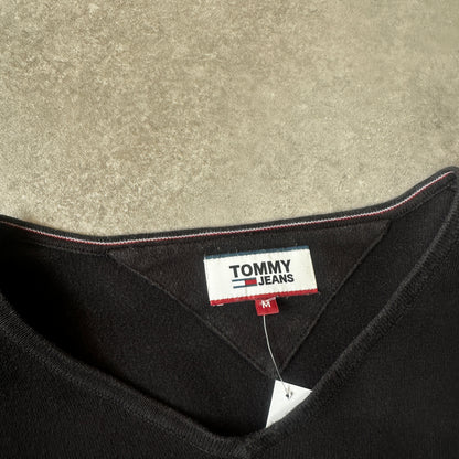 Tommy Jeans Black V-Neck Knit Sweater M