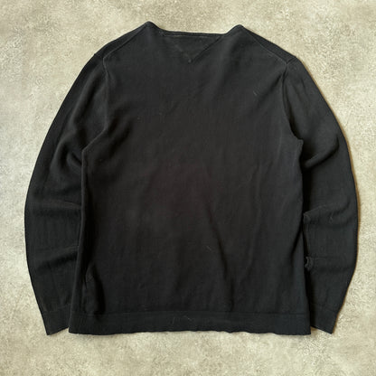 Tommy Jeans Black V-Neck Knit Sweater M