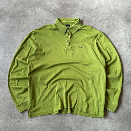 Hugo Boss Olive Green Long Sleeve Polo Shirt XL