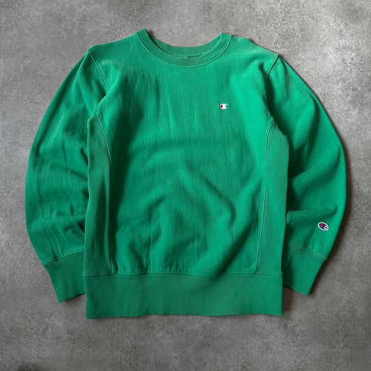 Champion Bright Green Small Chest Logo Crewneck M