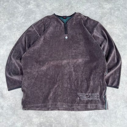 Jordan Brown Velour Quarter Zip Sweatshirt XL