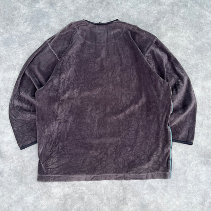 Jordan Brown Velour Quarter Zip Sweatshirt XL