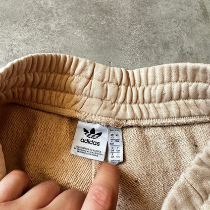 Adidas Beige Stacked Logo Cuffed Sweatpants 38