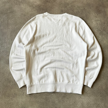 Tommy Jeans White Box Logo Crewneck Sweatshirt L