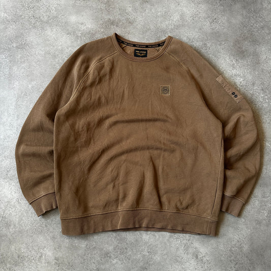 PME Legend Brown Small Chest Patch Crewneck Sweatshirt XL