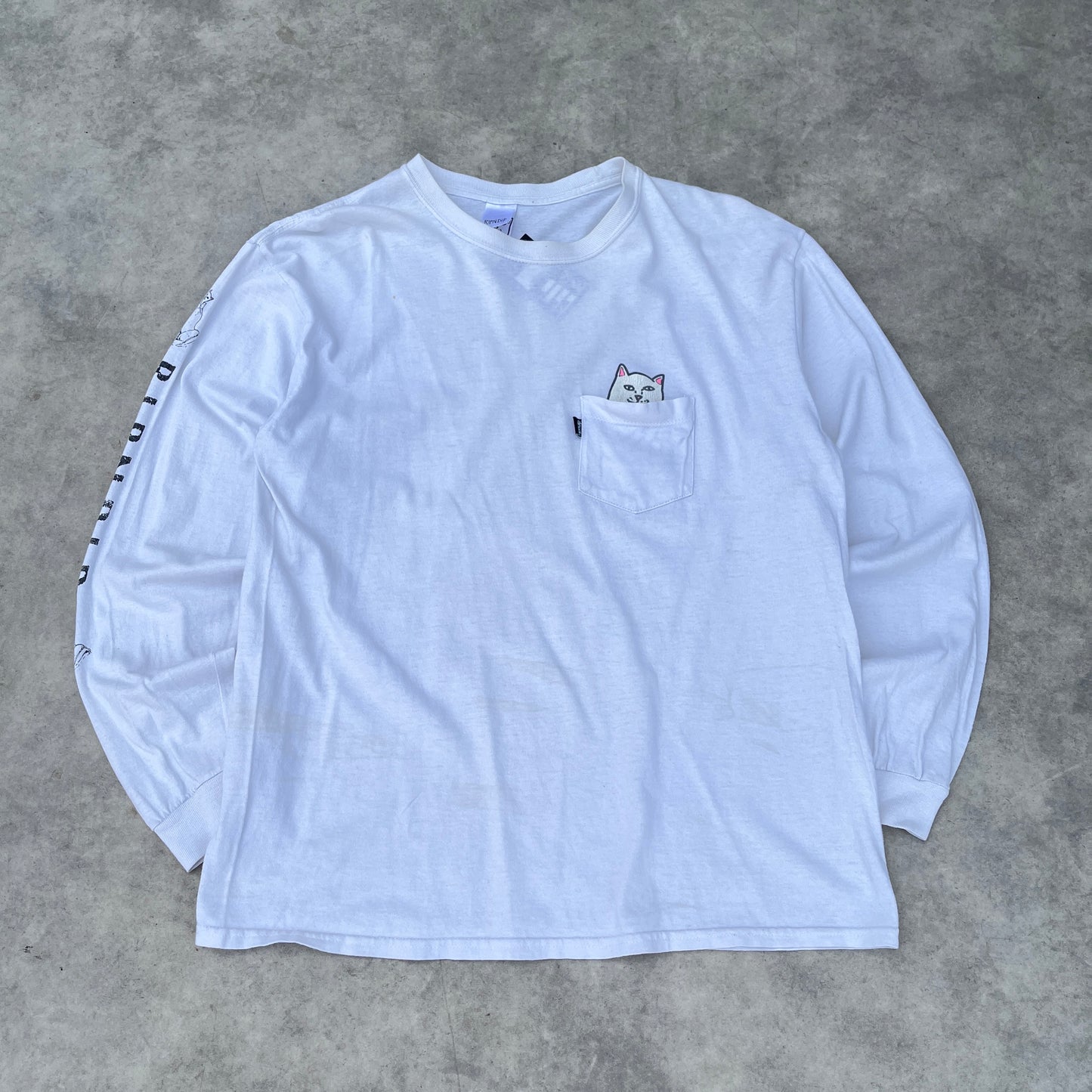Rip N Dip White Pocket Long Sleeve Shirt L