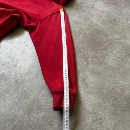 Adidas Red & Blue Trefoil Big Logo Hoodie M