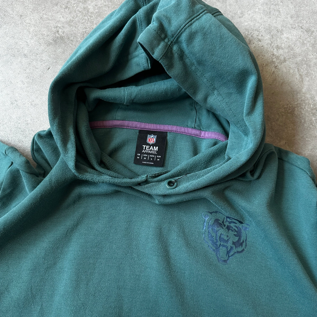 NFL Green & Purple Chicago Bears Pocket Hoodie M
