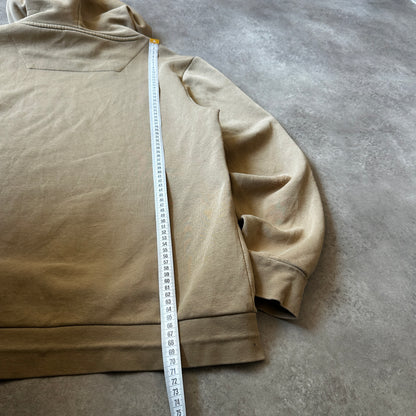 Daily Aesthetikz Beige Embroidered Chest Logo Hoodie L