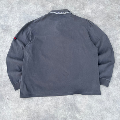 Tommy Hilfiger Dark Grey Long Sleeve Polo Shirt XXL