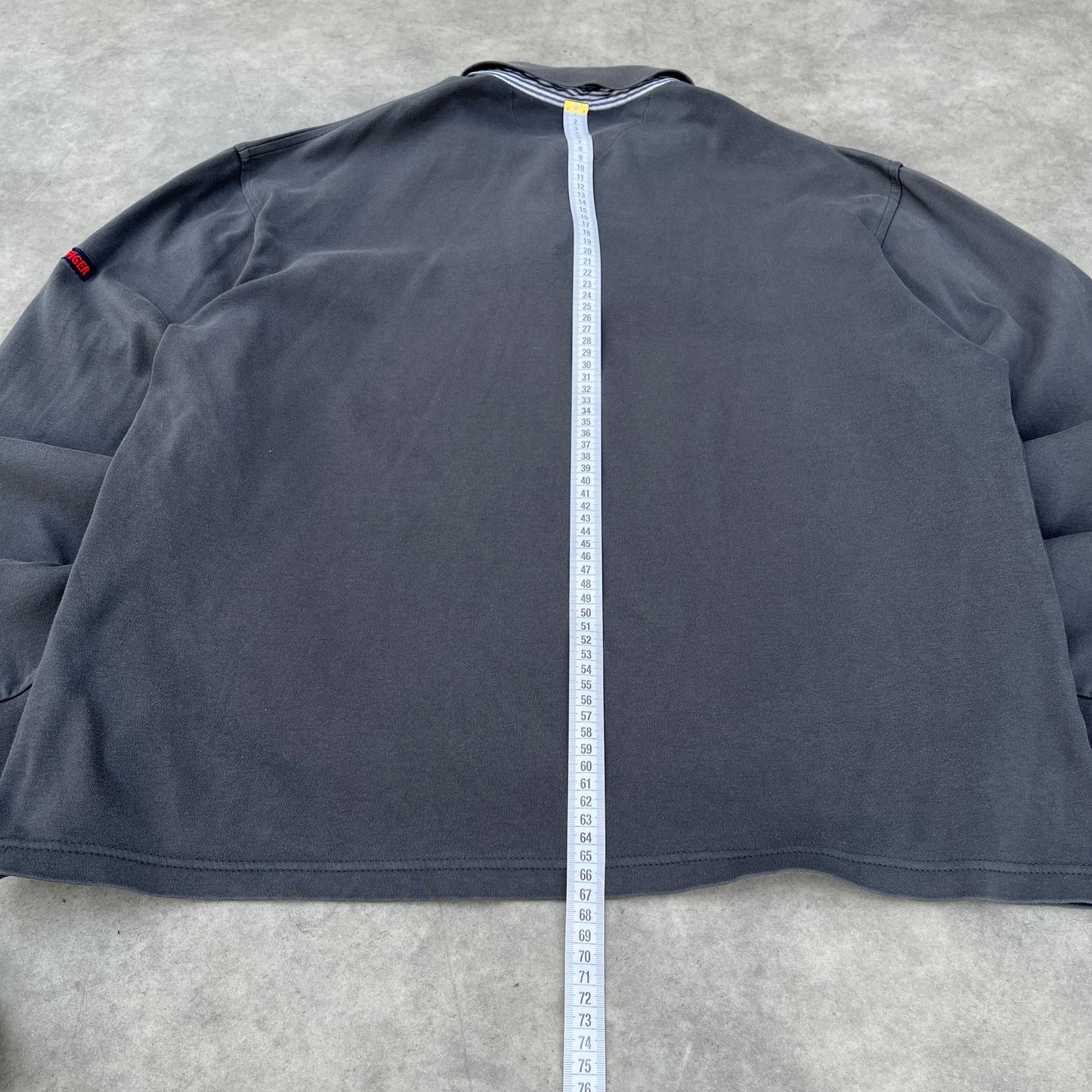 Tommy Hilfiger Dark Grey Long Sleeve Polo Shirt XXL