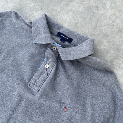 Gant Grey Long Sleeve Polo Shirt L