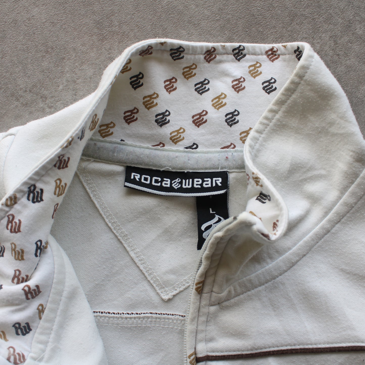 Rocawear Zip Up Sweater - White/Patterned (Man-L)