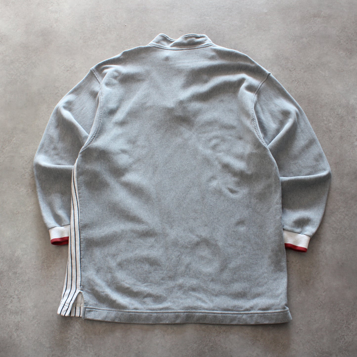 Lacoste Vintage Quarter Zip – Grey/White (Man-XXL)