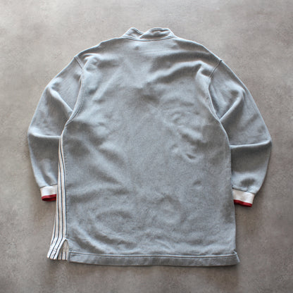 Lacoste Vintage Quarter Zip – Grey/White (Man-XXL)