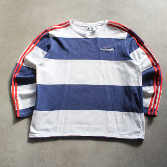 Adidas Long Sleeve Tee – White/Navy/Red (Woman-XL)