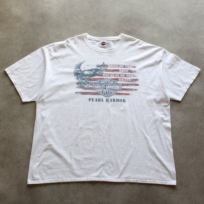 Harley-Davidson Pearl Harbor 2016 Printed Tee – White (Man-3XL, Flawed)