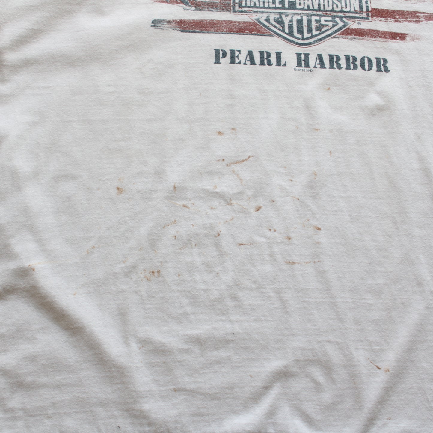 Harley-Davidson Pearl Harbor 2016 Printed Tee – White (Man-3XL, Flawed)