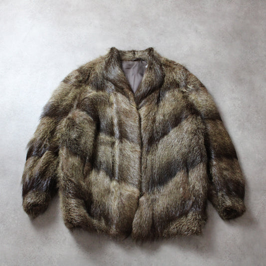 Silver Fox Fur Coat (Size-XL)